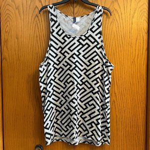 H&M Divided Extra Length Longline Tribal Pattern Tank Top (Men's M)